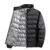 Chaqueta de plumón auto-calentable de grafeno transfronteriza para hombre, M-8XL, chaqueta de plumón de pato blanco cálida de invierno ligera