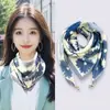Bufanda Nueva de Algodón y Lino Cuadrada Pequeña para Mujer Otoño e Invierno, Moderna y Versátil, Bufanda Cálida, Hebilla Magnética, Procesamiento Decorativo y Personalización