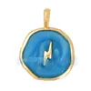 M18 L26 K07 Accesorios para joyería DIY colgante de cobre puro colgante pequeño luna triángulo corazón de melocotón redondo marca
