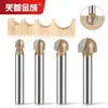Mango de 1/4 Cuchillo Redondo de Fondo de Grado Profesional Fresadora para Carpintería Herramienta para Ranurar Máquina de Recorte de Arco Máquina de Grabado Cabezal de Fresadora Eléctrica Gong