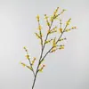 Flores de Jasmim Amarelo de Inverno Artificiais Grandes, Flores Artificiais Estilo Chinês Novo, Materiais Florais Decorativos Macios, Arte Floral de Casamento, Adereços para Fotografia