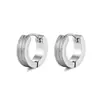 Moda Transfronteriza aretes de acero inoxidable de línea media con prensado de arena aretes de alta calidad aretes de acero de titanio para hombres y mujeres aretes aretes esmerilados