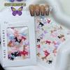 Joyería de lazo de uñas de color hueco, pajarita de gato blanco y negro, accesorios de armadura de resina para bricolaje, lazo rojo