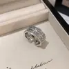 Anel Aberto Laço de Zircônia Estilo Coreano, Exquisito, Doce, Moderno, Elegante Anel para Dedo Indicador, Luxo Leve, Sensação de Alto Padrão, Joia Feminina
