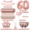 Set de Globos de Cumpleaños Oro Rosa 11 12 13 Globos Metálicos de Corazón y Estrella Decoraciones para Fiesta de Niña