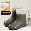 Botas de lluvia de moda para mujer, resistentes al desgaste, antideslizantes, de media pantorrilla, nuevas botas de lluvia impermeables para exteriores, con forro polar añadido, zapatos de agua para adultos, zapatos de goma para trabajar