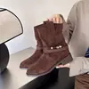 Moda de hadas estilo europeo y americano, nuevos botines de tacón grueso 2026, versátiles, de corte ajustado, para mujer, botines estilo británico Martin