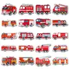 20 Peças de Adesivos Magnéticos Macios de Bombeiro para Geladeira Desenho Animado Transporte Venda Quente Transfronteiriça Criativos DIY Adesivos Magnéticos à Prova d'Água