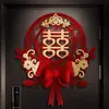 Pegatinas Especiales de Boda con el Personaje "" para Decorar la Habitación de Boda, Pegatinas de Puerta de Lentejuelas de Lujo con Lazo, Decoraciones para Puerta de Boda y Puerta de Dormitorio