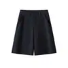 Pantalones Cortos de Algodón Tencel de Cintura Alta Estilo Coreano para el Trabajo para Mujer Verano 2026 Nuevos Holgados Adelgazantes Ropa Urbana Pantalones de Cinco Puntos Modernos