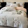 Juego de ropa de cama estampado de algodón cepillado, engrosado y cálido, juego de tres o cuatro piezas de algodón puro, adecuado para dormitorios y casas de huéspedes, disponible para envío directo