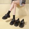 Mocasines de Velcro con Suela Gruesa para Mujer 2026 Estilo Nuevo de Primavera Estilo Británico Modernos Versátiles Zapatos Mary Jane Pequeños de Cuero Venta al por Mayor