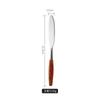Faca Ocidental Aço Inoxidável 304 Talheres Faca, Garfo e Colher Espessados Faca e Garfo de Bife Cabo de Madeira de Alta Qualidade Garfo de Sobremesa Ocidental