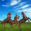 Caballo de Bronce Cobre Puro Escultura Grande de Caballo Galopante Latón Fundición Caballo Hecho de Cobre Puro Adorno de Animal Escultura Cuadrada para Parque