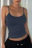 2025 Ropa Nueva Europea y Americana para Mujer Transfronteriza Simple Color Puro Espalda Descubierta Camisola Sexy Sexy Ropa Exterior Reparación de Base