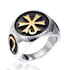 Accesorios transfronterizos anillo de acero de titanio para hombre anillo de flor de cruz de acero inoxidable anillo chapado en platino