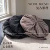 Gorra de Boina Plaid Suelta Japonesa para Mujer, Cálida Gorra Octogonal Académica de Lana Mezclada para Otoño/Invierno con Visera Plana