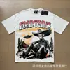 Camiseta Unisex de Marca de Moda Transfronteriza Estilo Americano Mezcla de Ángel High Street Pedrería Vintage Holgada Manga Corta Estampado Integral