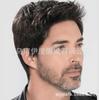 Peruca de moda europeia e americana transfronteiriça nova peruca masculina europeia e americana oblíqua franja curta cabelo cacheado peruca fábrica de peruca em estoque atacado