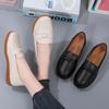 Longa Permanência Não Cansado Sapatos de Ervilha Sapatos de Trabalho Cozinha Sapatos Casuais de Couro Femininos Couro Solado Macio Antiderrapante Sapatos Femininos Sapatos de Mãe