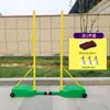 Rede de Badminton Campo Padrão Duplas Postes de Badminton Suporte de Rede Móvel Rack Portátil para Tênis de Praia Indoor
