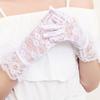 Guantes cortos de encaje negro de verano para conducir con protección solar para novias y bodas, elegantes guantes de encaje para dama.