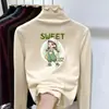 Ropa interior para niña Otoño/Invierno Nuevo Estilo para Niños Medianos y Grandes Ropa Interior Casual Cuello Medio Alto Fruncido Cálido Top de Polar Alemán con Estilo