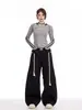 2025 Primavera y Otoño Nuevos Pantalones Deportivos Retro Americanos para Mujer Pantalones Holgados de Pierna Ancha Pantalones Casuales de Sudor Rectos hasta el Piso
