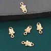 Anel Pequeno Dourado em Prata Esterlina S925 Anel Duplo Acessórios Moda Simples Pequeno DIY Material de Miçangas Feito à Mão Acessórios de Joias