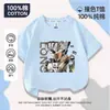 Nueva Camiseta de Manga Corta Delta Action Clothing para Niños Algodón Puro Casual Weilong Manga Media Lobo Rojo Top Holgado Verano