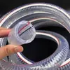 Manguera de alambre de acero de PVC, gran diámetro, engrosada de 1.0 pulgada un cuarto de pulgada manguera reforzada en espiral transparente de alambre de acero, tubería de agua de plástico