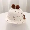 Gorro para Bebé Otoño e Invierno Dulce Lazo Sombrero de Pescador Bebé Niña Meses Pequeños Resistente al Viento Ajustable Primavera y Otoño Sombrero de Cuenca