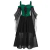Vestido de Halloween Nuevo Europeo y Americano con Tirantes de Contraste de Gasa con Tirantes