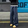 Calças cargo casuais masculinas pretas à prova d'água, estilo americano moderno para o outono, modelagem solta para jovens, para esportes ao ar livre.