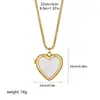 Collar de Corazón para Pareja de Oro de 18 Quilates Día de San Valentín Marco de Fotos de Concha con Forma de Corazón Colgante de Apertura y Cierre Joyería Transfronteriza Europea y Americana