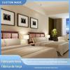 Móveis de hotel personalizados chinês moderno madeira maciça de alta densidade placa de couro assar pintura cama MDF quarto de hotel