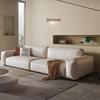 Sofá Minimalista Italiano Bloco de Tofu Couro Napa Sala de Aluguel Sala de Estar Individual Duplo Reto Estilo Creme Sofá de Couro