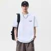 Camiseta Masculina Plus Size Verão Nova Tie-Dye Lavada Resistente, Marca Tendência Solta Gola Redonda Manga Curta Moda Casual