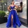 2027 Verano Transfronterizo Nueva Moda Femenina Europea y Americana Sexy Ajustado Vestido de Tirantes Finos Escote en V Profundo con Abertura Vestido de Noche