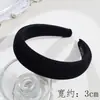 Diadema de esponja de color sólido de moda de ala ancha simple que combina con todo de gamuza diadema alta con parte superior de calavera para lavar la cara, presionar el cabello, accesorios para el cabello