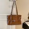 Bolso tote retro de piel encerada de alta gama, personalidad de nicho, moda, bolso de axila, para el trabajo, versátil, gran capacidad, bolso de hombro