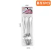 Conjunto de Talheres de Aço Inoxidável Amazon 6 Peças Bolsa de PVC Faca e Garfo Colher Transfronteiriços Faca e Garfo Colher para Bife Ocidentais Conjunto de Supermercado