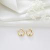 Pendientes de Cobre Fundido 14K Zhongxing de Textura Lisa con Circonita para Mujer, Pendientes Cuadrados de Alta Gama y Alta Calidad con un Toque de Lujo