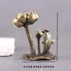 Soporte de Incienso de Flujo Inverso de Hoja de Loto, Carpa y Flor de Loto de Latón Puro, Soporte de Incienso Artístico, Adorno Decorativo de Cobre para Escritorio