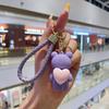 Chaveiro Coelho Amor Desenho Animado Casal Abraço Coração Boneca Chaveiro Trançado Pingente de Bolsa de Carro Boneca Máquina de Presente