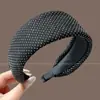 Diadema vintage de lunares plisada de ala ancha para mujer, casual y única, con un toque de alta gama, diadema versátil que hace que la cabeza se vea más alta y el rostro parezca más pequeño