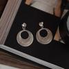 Estilo Étnico Retro Círculos Grandes Clip para Oreja Sin Agujeros, Aros Bohemios, Pendientes de Plata Exagerados