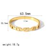 Pulseira de Titânio com Cravação de Diamantes Quadrados Estilo Europeu e Americano Transfronteiriça Anel de Ouro 18k Pulseira de Moda Personalidade Vazada Pulseira