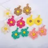 Brincos de Girassol Criativos Tecidos à Mão de Ráfia Novo Estilo Primavera, Joias Europeias e Americanas, Frescos, Doces, Elegantes e Graciosos