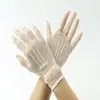 Guantes de Malla para Mujer con Corte Calado Verano Negro Elásticos de Encaje Cheongsam Baile Cortos de Medio Dedo Novia Vestido de Boda Actuación